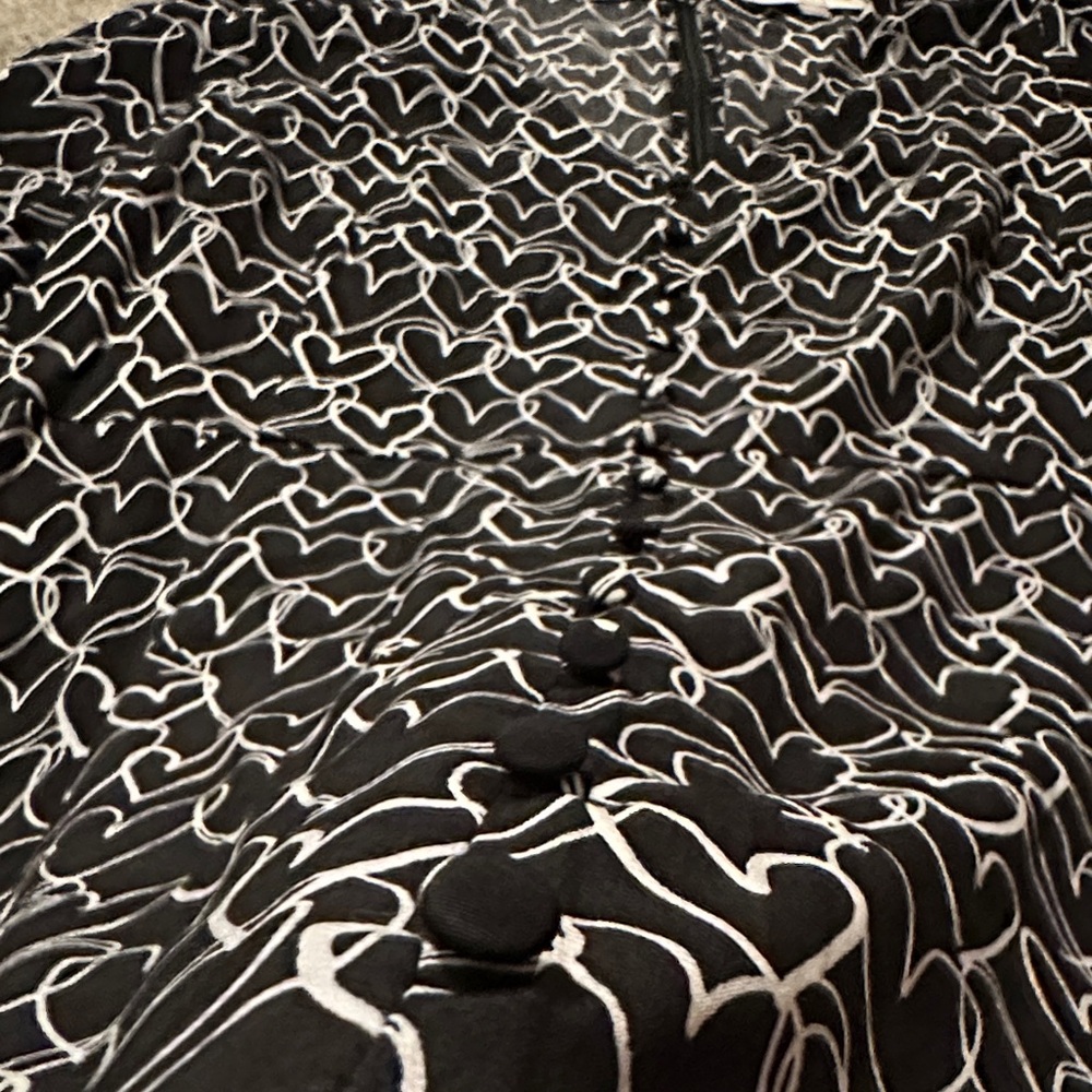 LOFT Black and White hearts Dress - Picture 3 of 7